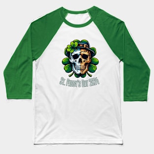 St Patricks Day 2024. Irish Skull Men Baseball T-Shirt